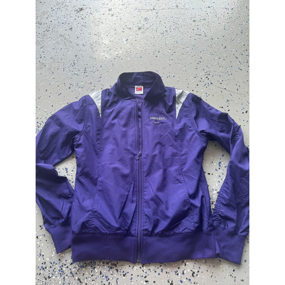 Nike Kansas State Wildcats Full Zip Track Jacket Purple Gray Womens Size‎ L